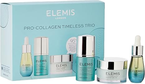 ELEMIS Pro-Collagen Timeless Trio, Nourishing Anti-Wrinkle Face Creams, Pro-Collagen Marine Face and Eye Cream Set to Leave Skin Radiant, Firm and Hydrated, Face Care for Morning to Night Skin Routine