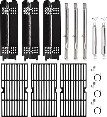 Hiorucet 463340516 Gas2Coal Grill Parts, Cooking Grates Replacement Kits for Charbroil Gas2coal 463340516, 463370516, 463370519, 463336818, 463340516 Heat Shields Tents, Burners and Igniters