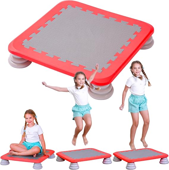 Mini Trampoline for Kids, 25 Inch Sensory Trampoline Bouncing Board with Non-Slip Base