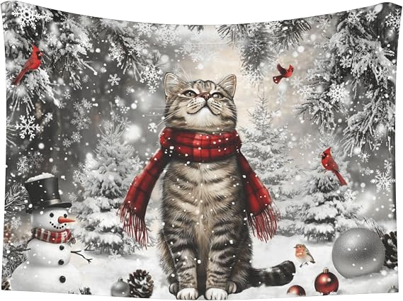 Cute Cat Throw Blanket - Winter Blanket for Cats Dogs Pet Kitten Blankets 40x30 Home Decor for Couch Sofa Bed
