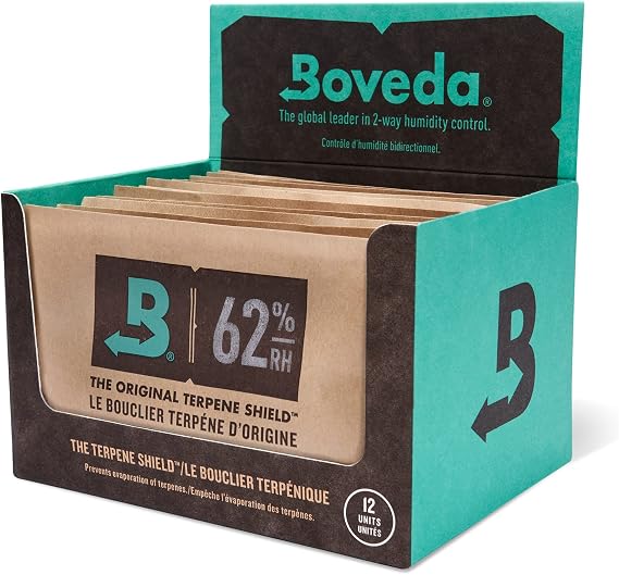 Boveda-Herbal Storage | 62% RH Humidity Control Pack Large Size | Individual Carton 12-Count for Use with Up to | 1 Pound (450 grams)