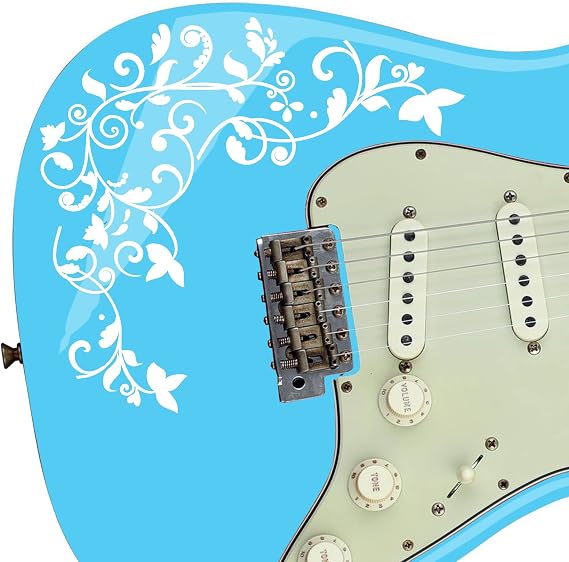 Custom Made Vine of Life Decal Sticker Fits Guitars & Basses. Colour Options Available. (White)