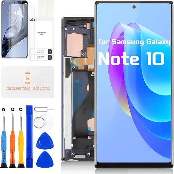 Incell for Samsung Galaxy Note 10 Screen Replacement - for Samsung Note10 LCD Display Touch Screen for Galaxy N910 SM-N970F N970U N970U1 Digitizer Glass Assembly with Frame (Black)