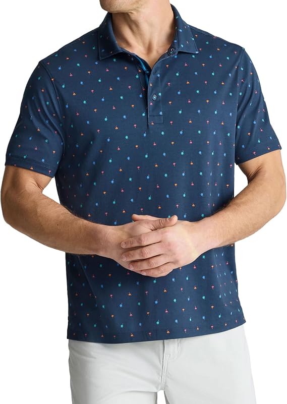 UNTUCKit Short Sleeve Printed Polo for Men