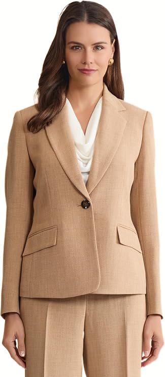 Kasper Women's Pebble Crepe One Button Blazer