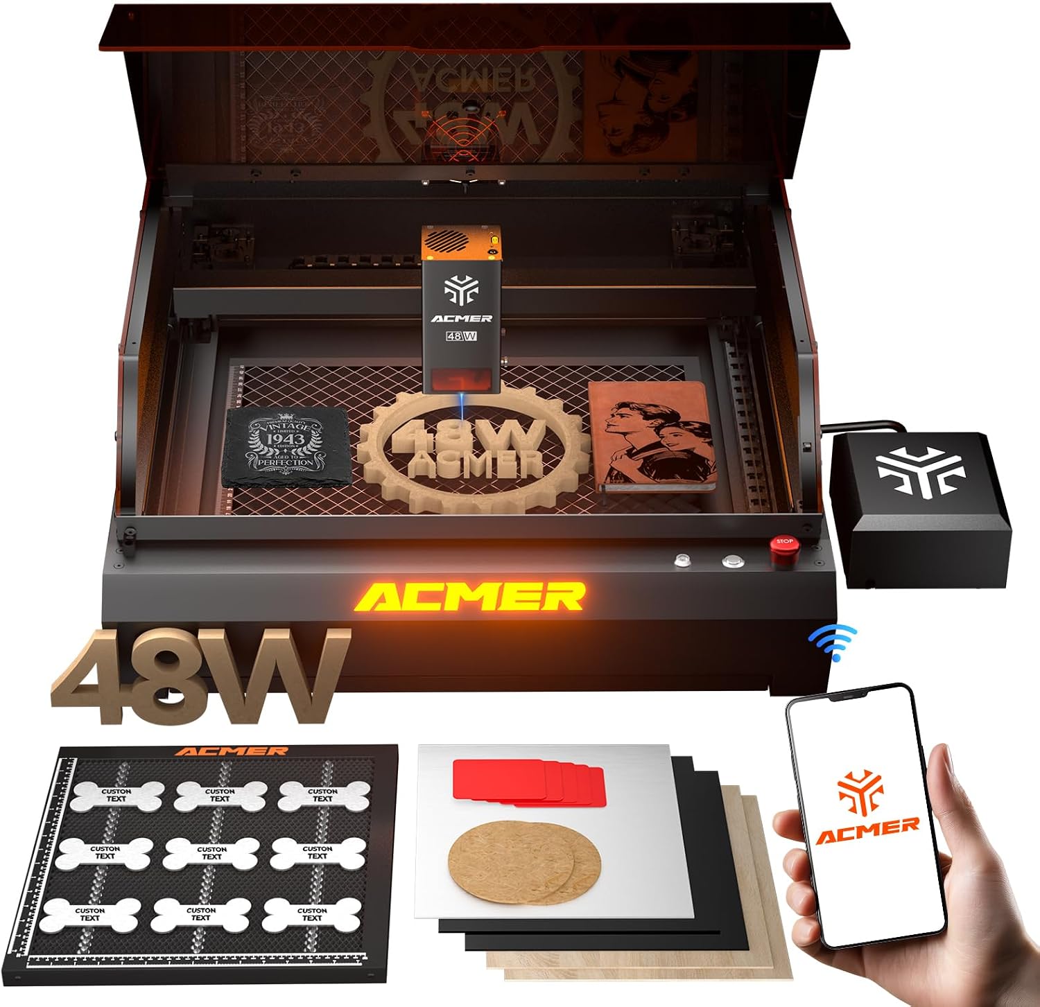 ACMER P3 Laser Engraver,Class1 Enclosed Laser Cutter with Air Assisst