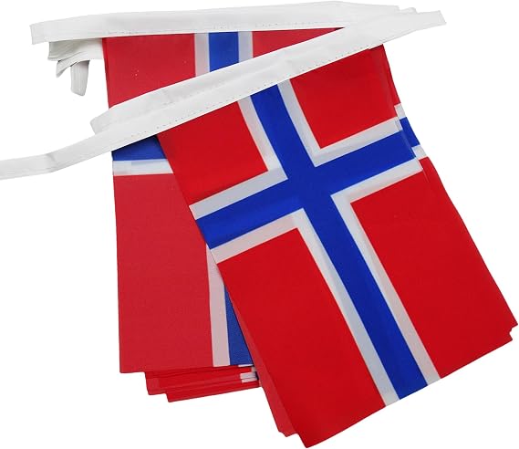 AZ FLAG Norway Bunting 4 m 20 flags Light Polyester 15x10 cm