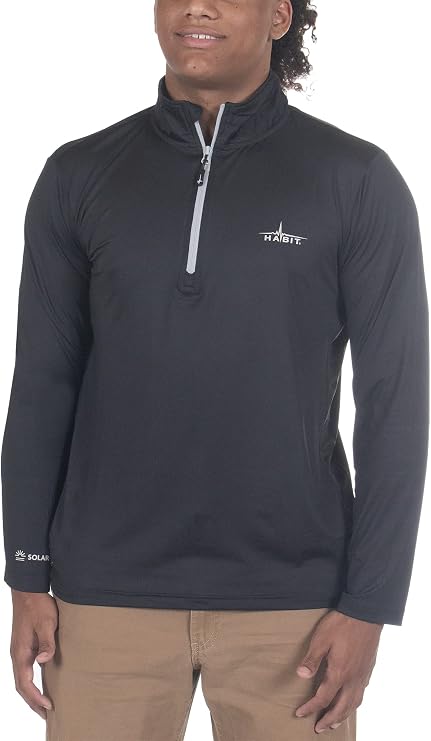 HABIT Men's Black Fork Mountain Trail 1/4 Zip Performance Layer