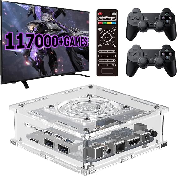 NGARY Super Console X PRO Plus, Retro Game Console 256GB Built-in 117,000+ Games with 2 Wireless Controllers, Compatible with PS1/PSP/MAME, Video Game Console Systems for 4K TV HD/AV Outp