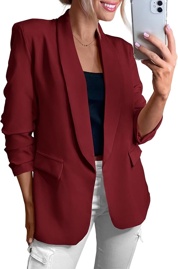 KIRUNDO Womens Blazer 2026 Spring Fall Business Casual Jackets