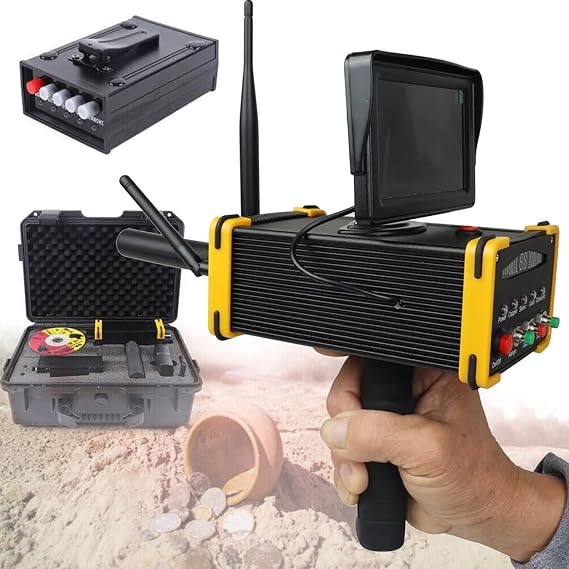 Underground Metal Detector Treasure Hunter Find Gold Silver Copper Diamond Digger Underground Archaeological Gold Prospecting Imaging Machine with High Definition Screen Yellow