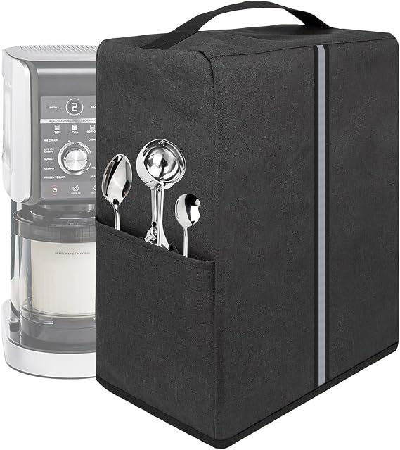 Ice Cream Maker Dust Cover compatible with Ninja NC501 CREAMi Deluxe 11-in-1 Ice Cream & Frozen Treat Maker for Ice Cream/Ninja NC301 CREAMi Ice Cream Maker - Dark Grey