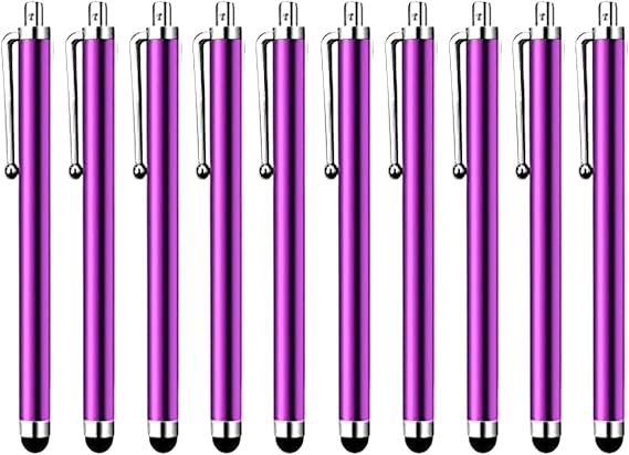 HESSION 10 Pack Stylus Pen for All capacitive Touch Screens Suitable for iPhone Ipad Samsung Galaxy Tablets (Purple)