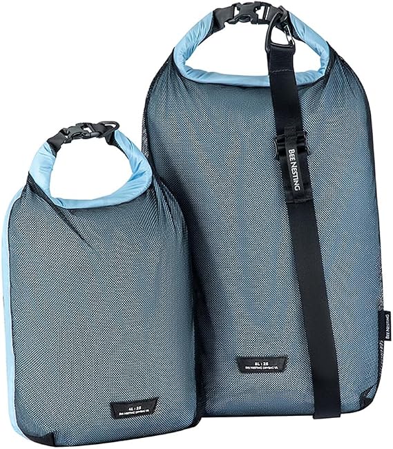 Bee Nesting Waterproof dry sack Lightweight Dry Bag Soft and comfortable stuff sacks for backpacking Rafting Boating Camping (Dark bule, 4L 8L)