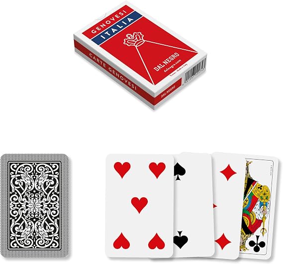 Dal - Genovesi Italia 10074-Genovesi Regional Playing Cards, Red Case, Color, 10074