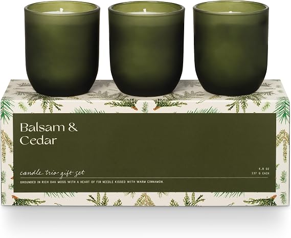 Illume Candle Trio Gift Set, Balsam & Cedar
