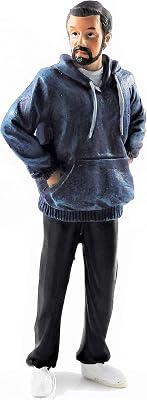 Melody Jane Dollhouse People Modern Man with Beard in Hoodie Resin Figure