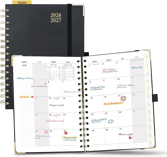 POPRUN Monthly Planner 2027-2028, 6.25" x 8.5", 18-Month Calendar Book