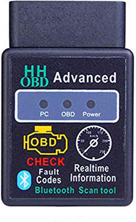 OBD2 Bluetooth ELM327, Universal Auto Engine Diagnostic Scanner, HH OBDII Scan Tool, OBDII Protocols Compliant Vehicles Fault Diagnosis Tester, Car Bus Interface Scanner for Phone and PC