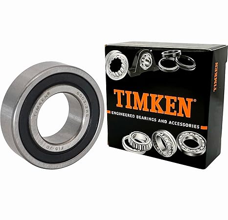 2PACK TIMKEN 6003-2RS Double Rubber Seal Bearings 17x35x10mm, Pre-Lubricated and Stable Performance and Cost Effective, Deep Groove Ball Bearings