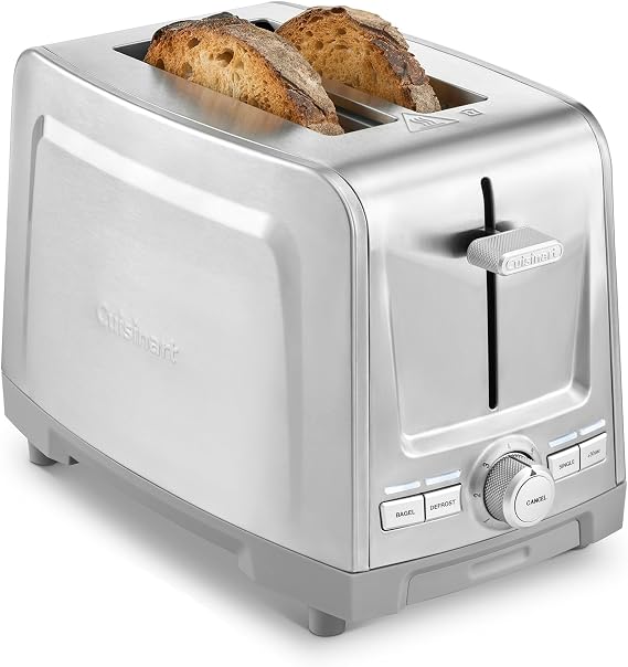 Cuisinart Core Collection 2 Slice Toaster Extra Long Slots for Artisan Bread Bagel Function High-Lift Quickview Single Slice & Defrost Function +30 Seconds Toast Boost Stainless Steel
