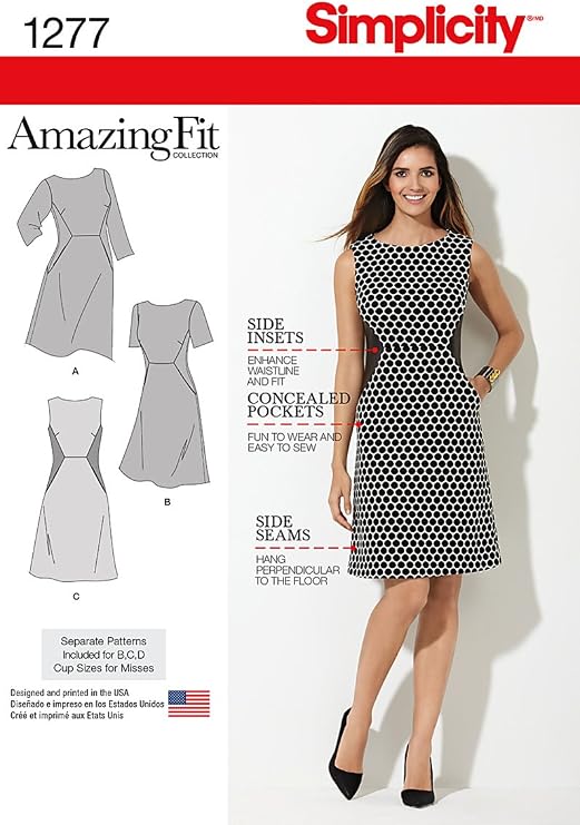 CSS Industries, Inc. Simplicity 1277 Amazing Fit Collection Women's Dress Sewing Pattern, Sizes 10-18