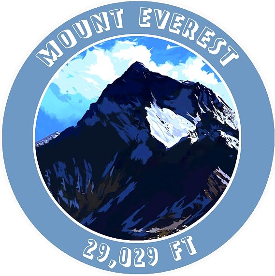Mount Everest, Nepal 29,029 FT Decorative Car Truck Window Sticker Decal Vinyl Die-Cut Badge Emblem Vacation Souvenir Travel Gear