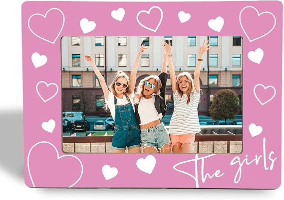 Best Friends Picture Frame - The Girls BFF Friend Gifts Wooden Photo Frame 4x6, Gifts for Sister Best Friends Besties Desk Decor