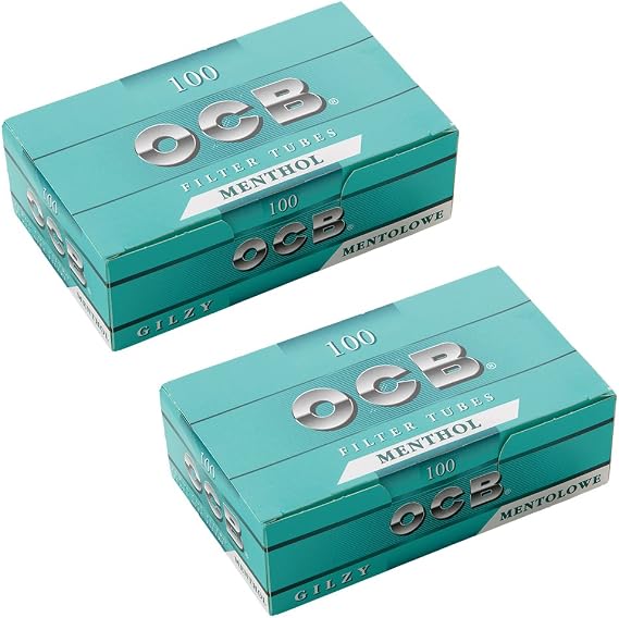 tsuge Pipe with Filter Sheath OCB Menthol Tube 100 Pieces #78880 x 2 Pack