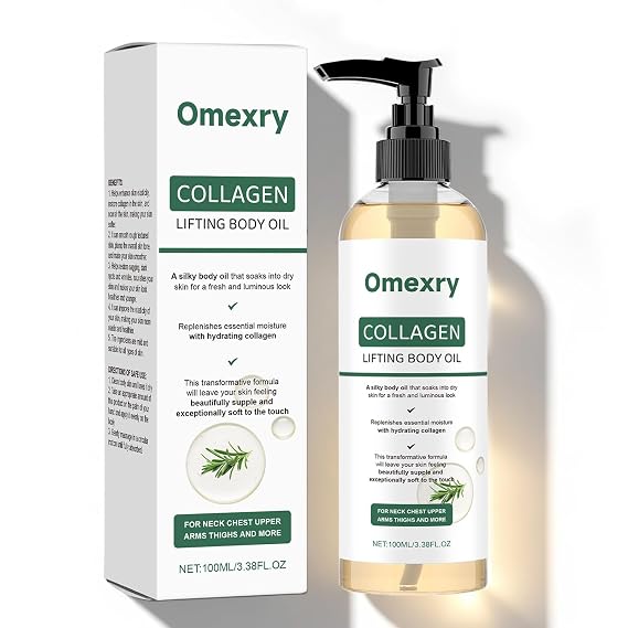 Collagen Lifting Body Oil After Shower, Hydrating Collagen Oil, Moisturizing Anti Aging Silk Body Oils for Women & Men, Smooth & Anti Wrinkles, Lightweight Non-Greasy, 3.8 Fl Oz (1PC)
