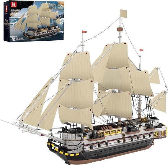 Reobrix Large Ship Building Block,UK Endeavour Model Ships Kits for Adults