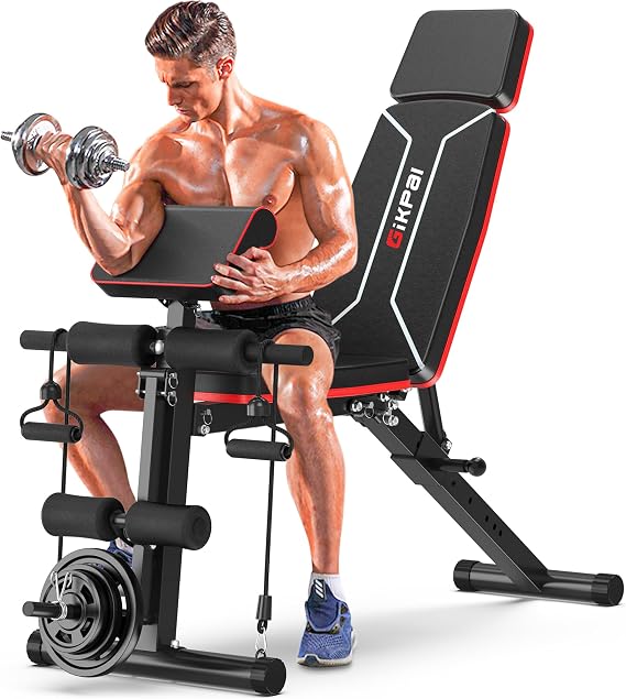 GIKPAL Adjustable Weight Bench - Bench Press for Full Body Workout