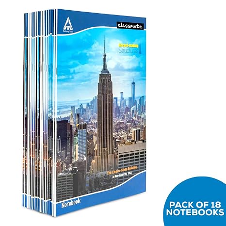 Classmate Long Notebook - Broad Rule, 92 Pages, Soft Cover, 314mm194mm (Pack Of 18)