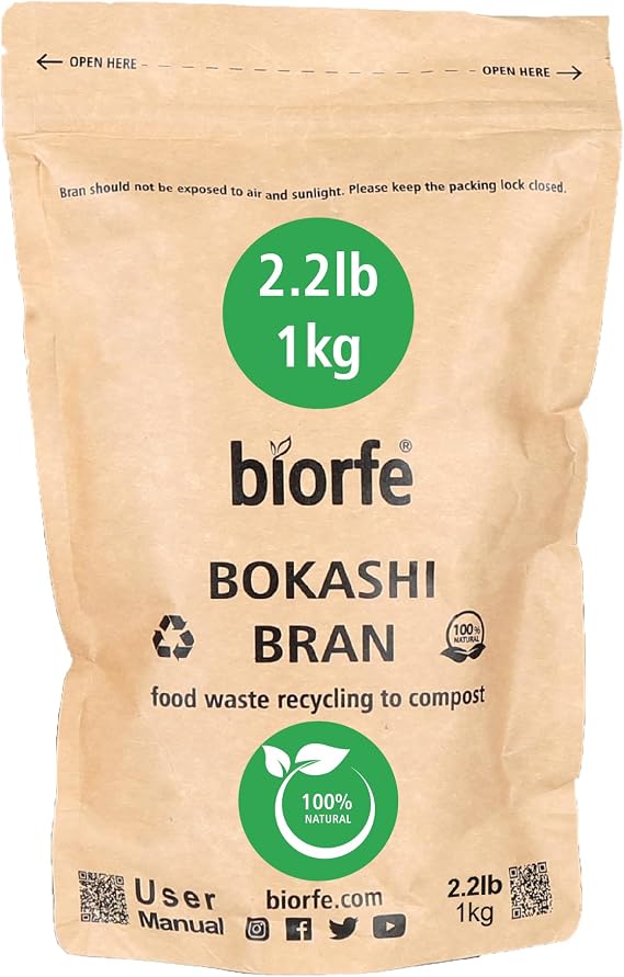 Premium Bokashi Bran 1 kg for Quick and Easy Composting, All-Season Compost Starter for Indoor Compost Bin, No-Odor Accelerator for Kitchen Composter