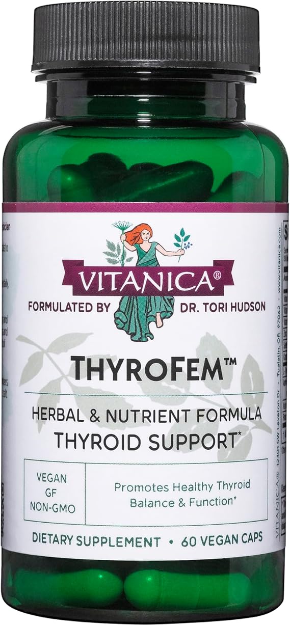 Vitanica ThyroFem, Thyroid Gland Support, Vegan, 60 Capsules