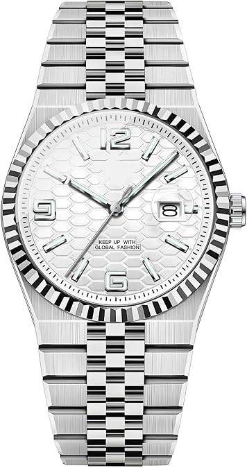 BESTKANG Men's Watch Quartz Luminous Date Fashion Waterproof Watch Classic Dress Stainless Steel Watches for Men