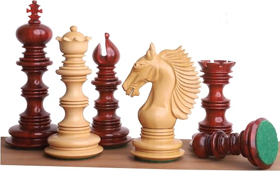 Royal Chess Mall - 4.5" Gallant Knight Luxury Staunton Chess Set- Chess Pieces Only - Triple Weighted - Bud Rosewood