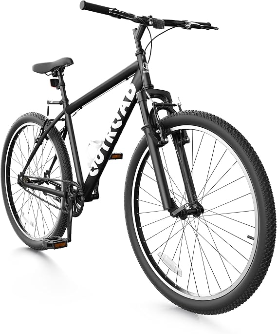 Beterland 26 Inch Mountain Bike, 17 Speed Comfort Bike wth Dual V Rakes, Bikes for Adults with Front Suspension and High Carbon Steel Frame, Bicycle with Adjustable Ergonomic Seat