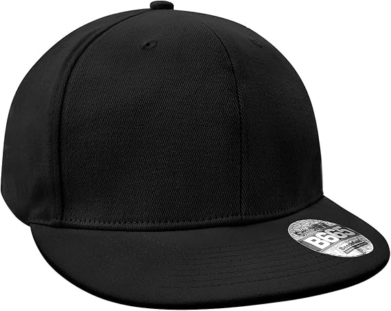 Beechfield Mens Flat Peak Rapper Cap (One Size) (Black)