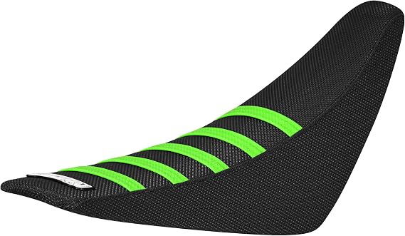 Enjoy Mfg Seat Cover - Compatible with EBOX1-EBOX2 V2-EBOX3 Electric Bike Off-Road Motocross - #497 (All Black with Flo Green Ribs)