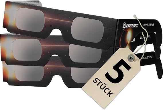 Bresser Solar Eclipse Glasses CE Certified ISO 12312-2 Pack of 5