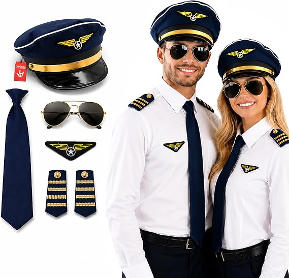 Nicky Bigs Novelties Pilot Accessory Set with Gloves, Costume Accessories
