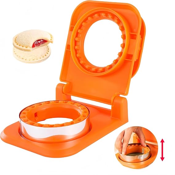 Sandwich Cutter and Sealer for Kids Lunch, Uncrustable Sandwich Cutter with Spring-Loaded Design, Stainless Steel Bread Pocket Press Mould for Toddler Breakfast, School Lunchbox