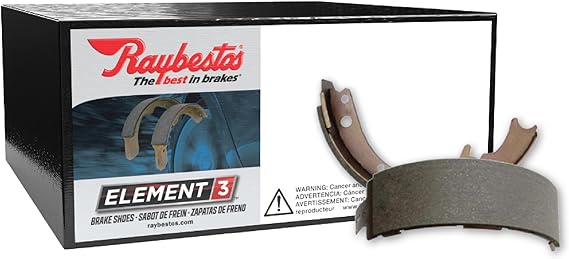Raybestos Element3 Automotive Replacement Rear Drum Brake Shoes Set for Select 2002-2008 Toyota Corolla (801PG)