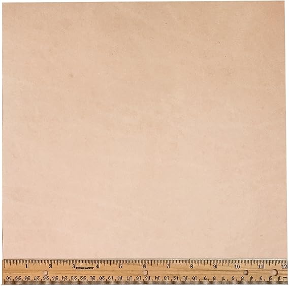 Tooling Leather Natural Topgrain Veg Tan Light Weight 3-4 oz, 12" x 12" Piece, 1 Square Foot