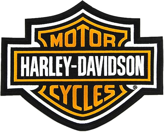 Harley-Davidson 9.25 inch Embroidered Orange Bar & Shield Logo Emblem Patch