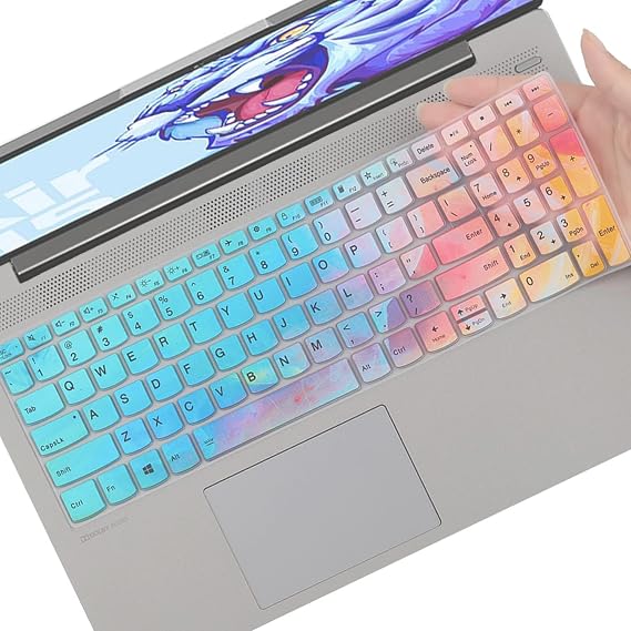 Colorful Keyboard Cover for Lenovo IdeaPad 5 5i/IdeaPad 3 3i/IdeaPad 1 1i 15.6" 17.3", Yoga 7 7i 16" 16AHP9 16IML9 16ARP8 16IAH7, Flex 5 15.6, Yoga/IdeaPad Slim 7 15.6, ThinkBook 15/15p G2 G3 G4