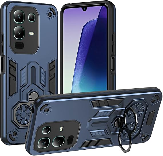Compatible with Infinix Note 50X 5G Case [with Tempered Glass Screen Protector] for Infinix Note 50X 5G Phone Case blue