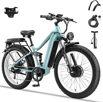 Peak 6000W Dual Motor Electric Bike 45 MPH 60V35Ah Removable Battery Max 70 KM E Bicycles for Adults 26  4 Fat Tire Ebike 7 Speed All Terrain for Mountains Snow Sand Road