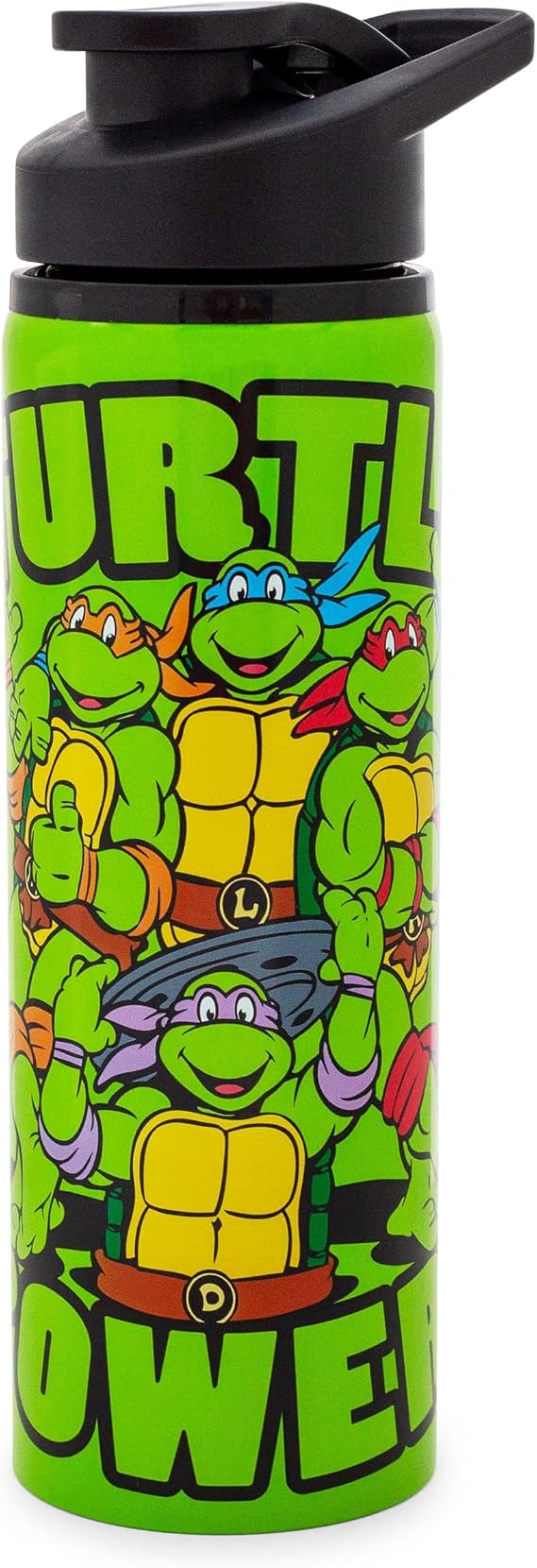Silver Buffalo NT1389ST Nickelodeon Teenage Mutant Ninja Turtles Turtle Power Stainless Steel Water Bottle, 25-Ounces